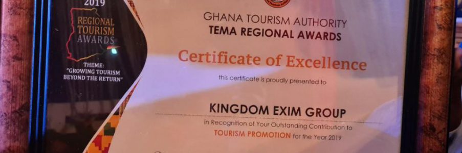 Kingdom Exim Group honoured by Ghana Tourism Authority
